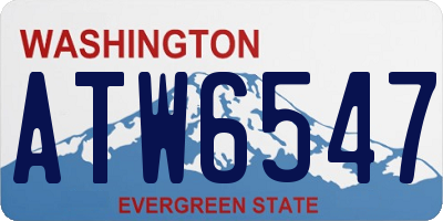 WA license plate ATW6547