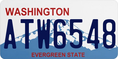 WA license plate ATW6548