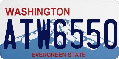 WA license plate ATW6550