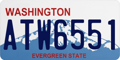 WA license plate ATW6551