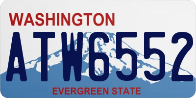 WA license plate ATW6552