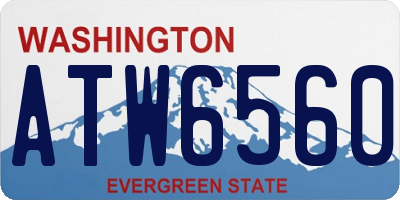 WA license plate ATW6560