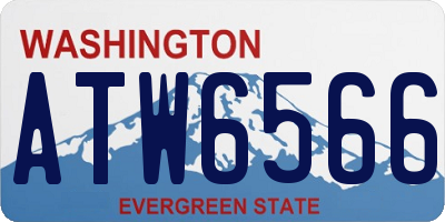 WA license plate ATW6566