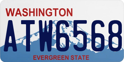 WA license plate ATW6568