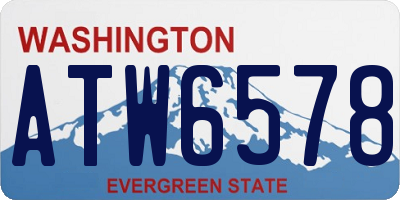 WA license plate ATW6578