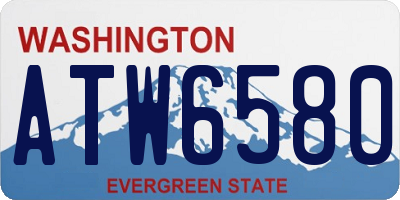 WA license plate ATW6580