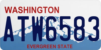 WA license plate ATW6583