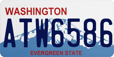 WA license plate ATW6586