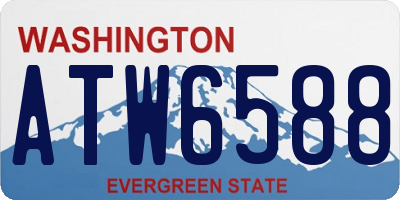 WA license plate ATW6588