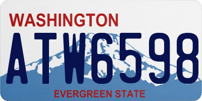 WA license plate ATW6598
