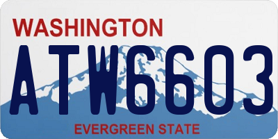 WA license plate ATW6603