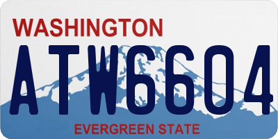 WA license plate ATW6604