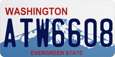 WA license plate ATW6608