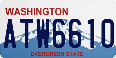 WA license plate ATW6610