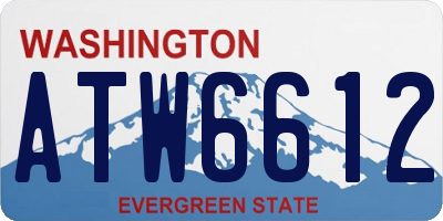 WA license plate ATW6612