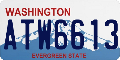 WA license plate ATW6613