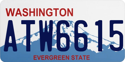 WA license plate ATW6615
