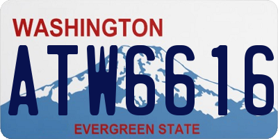 WA license plate ATW6616