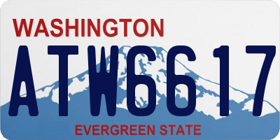 WA license plate ATW6617