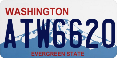 WA license plate ATW6620