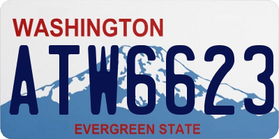 WA license plate ATW6623