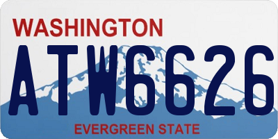 WA license plate ATW6626