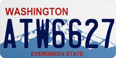 WA license plate ATW6627