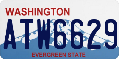 WA license plate ATW6629