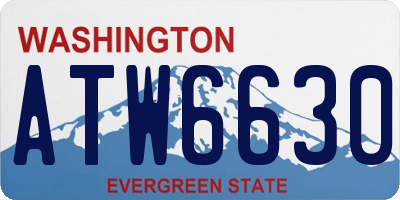 WA license plate ATW6630