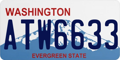 WA license plate ATW6633