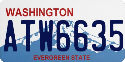 WA license plate ATW6635