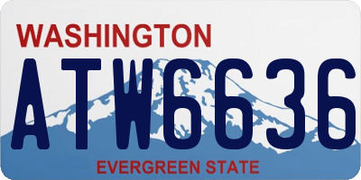 WA license plate ATW6636