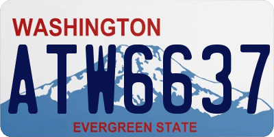 WA license plate ATW6637