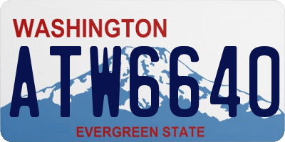 WA license plate ATW6640