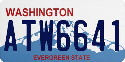 WA license plate ATW6641
