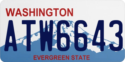 WA license plate ATW6643