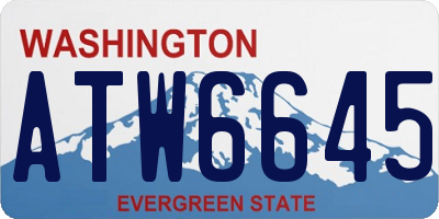 WA license plate ATW6645