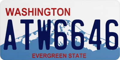 WA license plate ATW6646