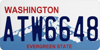 WA license plate ATW6648