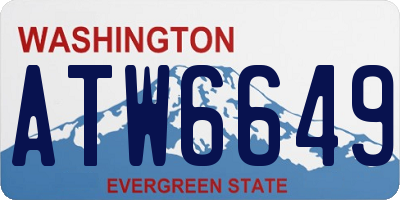 WA license plate ATW6649