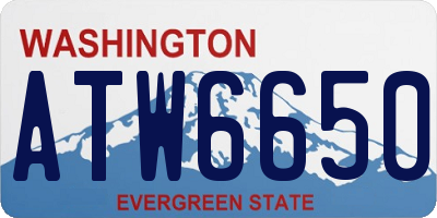 WA license plate ATW6650