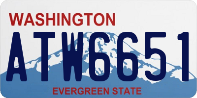 WA license plate ATW6651