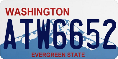 WA license plate ATW6652