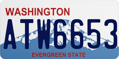 WA license plate ATW6653