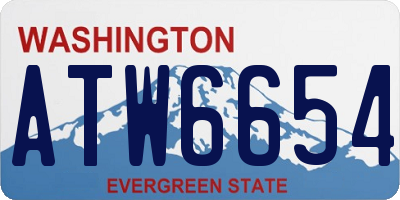 WA license plate ATW6654