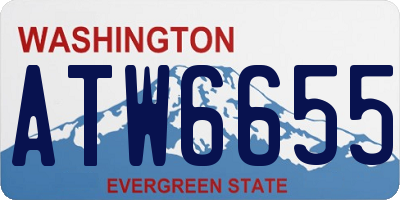 WA license plate ATW6655
