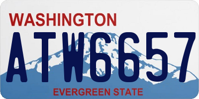 WA license plate ATW6657
