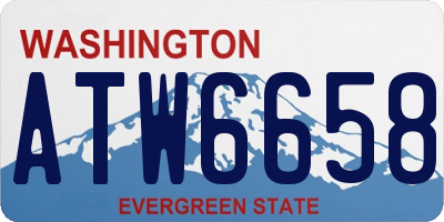 WA license plate ATW6658