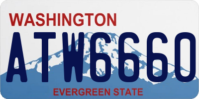 WA license plate ATW6660