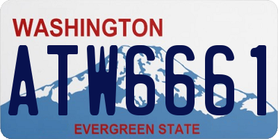 WA license plate ATW6661